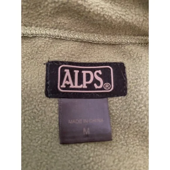 Alps Green Fleece Vest w/ Pockets Full Zip Medium - Picture 3 of 8